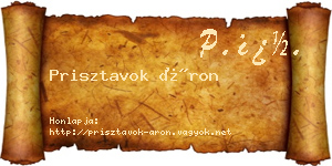 Prisztavok Áron névjegykártya