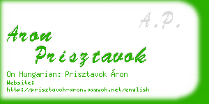 aron prisztavok business card