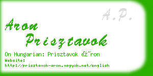 aron prisztavok business card
